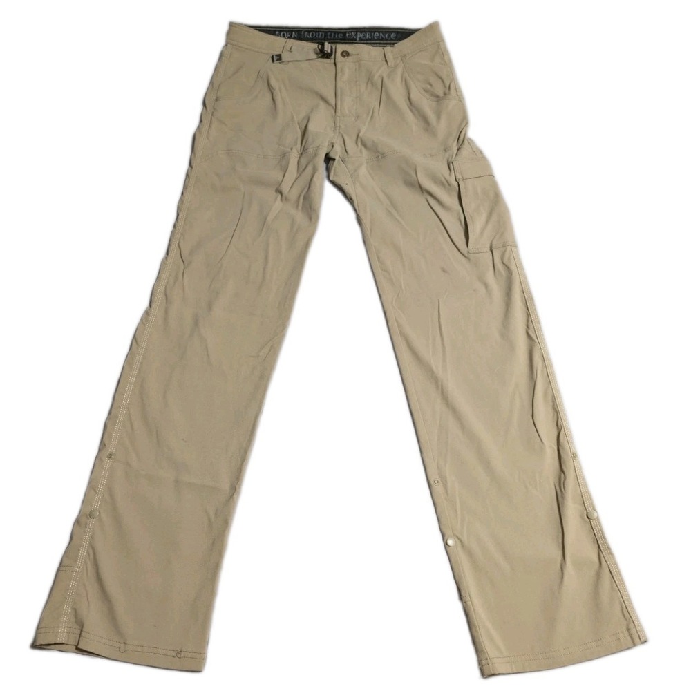 prAna Stretch Zion Pants Mens 32x36 Khaki Cargo Hiking Outdoor Convertible
